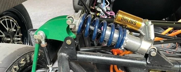Actual Formula SAE front suspension and damper assembly